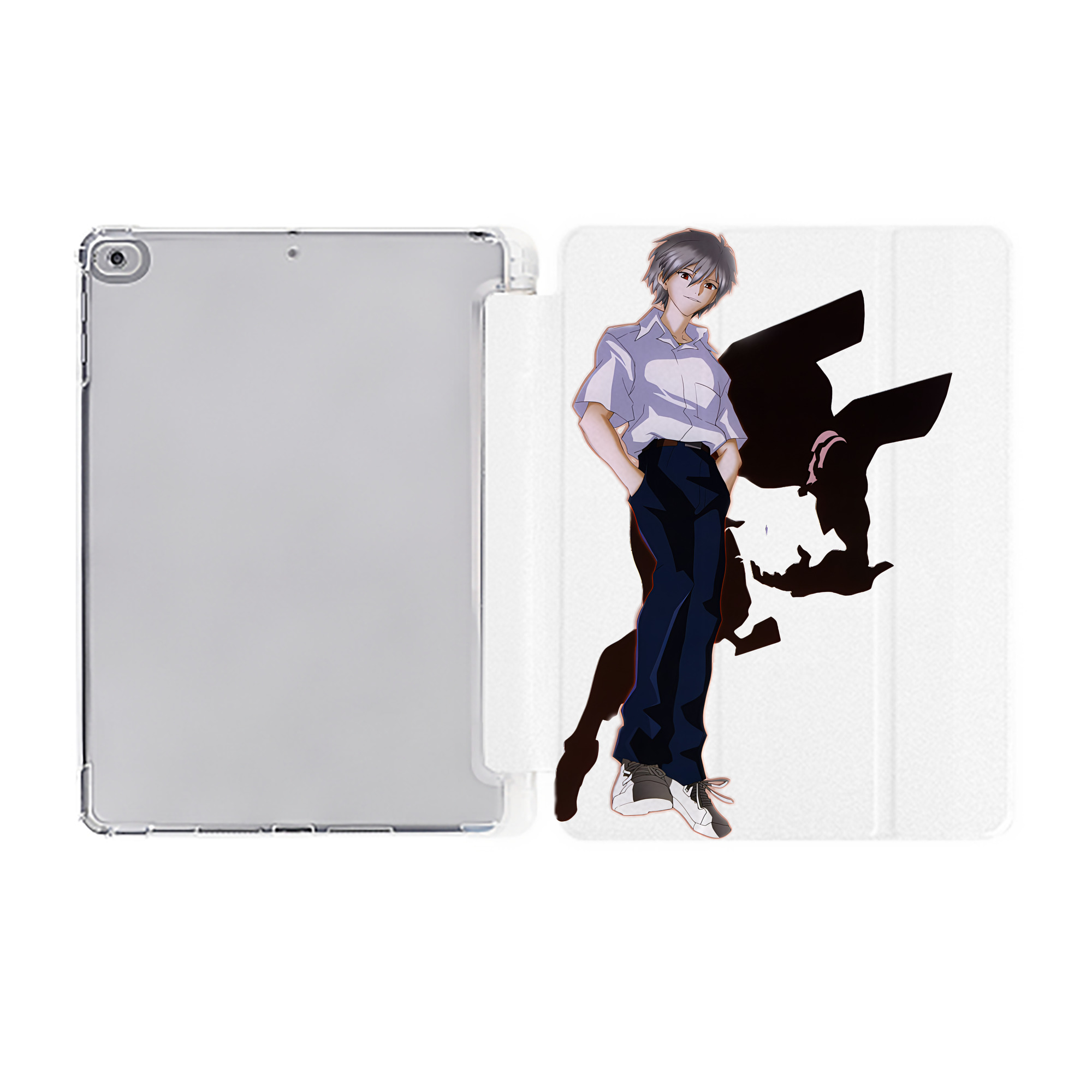 （画像用） EVA 新世紀エヴァンゲリオン IPad ケース ペン収納付き 三つ折りスタンド PUレザー×シリコン 対応機種9.5/10.5/10.9インチ